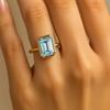 Vintage Emerald cut Aquamarine Engagement Ring Promise Ring For Her Anniversary Gift For Wife Christmas Present