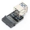 19PIN to 2-Port USB 3.0 Adapter Converter Black ABS Computer Equipment Accessories