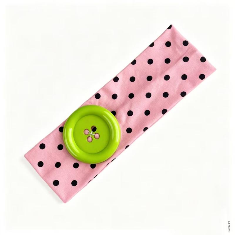 Summer Dopamine Large Button Wave Dot Headband Fashionable Ins Style Elastic Headband Sports Fitness Sweat-Absorbent Hairband
