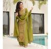 Women Designer Traditional Kurta Pant Dupatta Set Indian Bollywood Soft Creap Salwar Suit Kurti