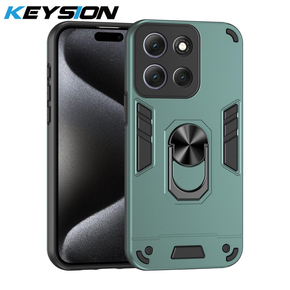 

KEYSION Shockproof Case for Motorola MOTO G86 5G Soft Silicone+PC Camera Protection Metal Ring Stand Phone Cover for MOTO G56 5G for MOTO G56 5G
