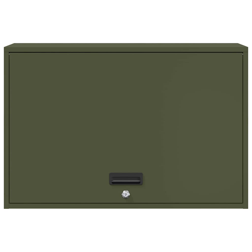 Wall Mounted Garage Cabinet with Gas Spring Door Olive Green