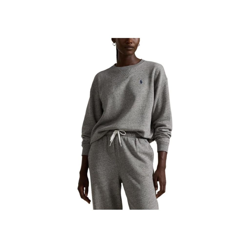 Polo Ralph Lauren Besticktes Rundhals Langarm Sweatshirt Damen Sweatshirt Grau WMPOKNINFB20701-020