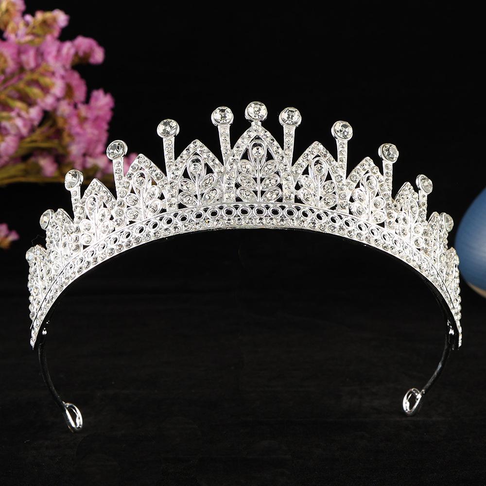 Baroque Rhinestone Bride Crown: Elegant Wedding Headdress and Hair Accessory