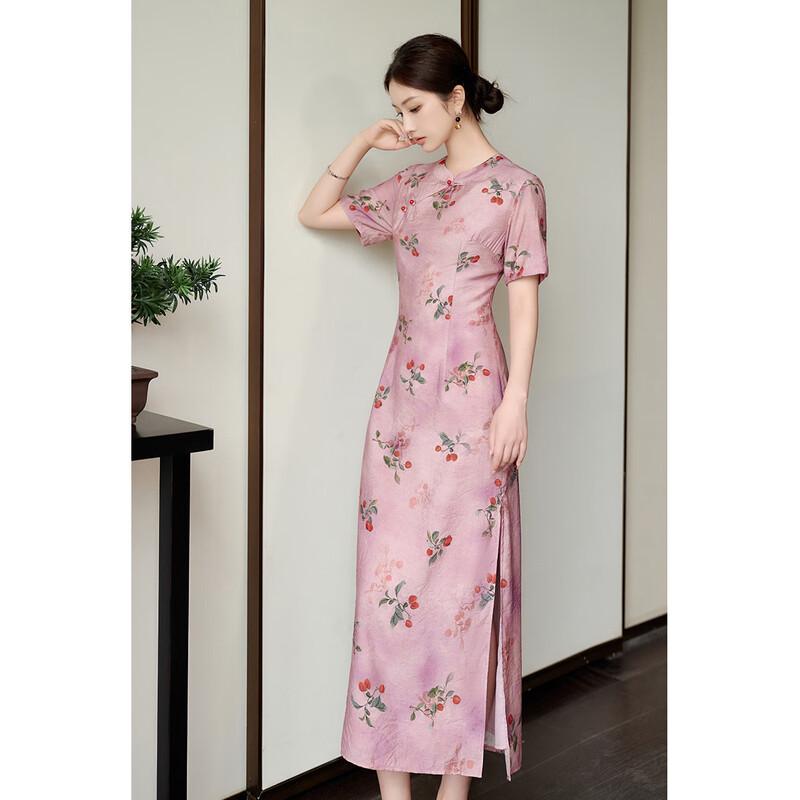 JK&JS New Chinese Style Short Sleeve Cheongsam Dress