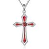 New European and American Cross Pendant Necklace, Simple and Fashionable Birthstone Necklace, Suitable
