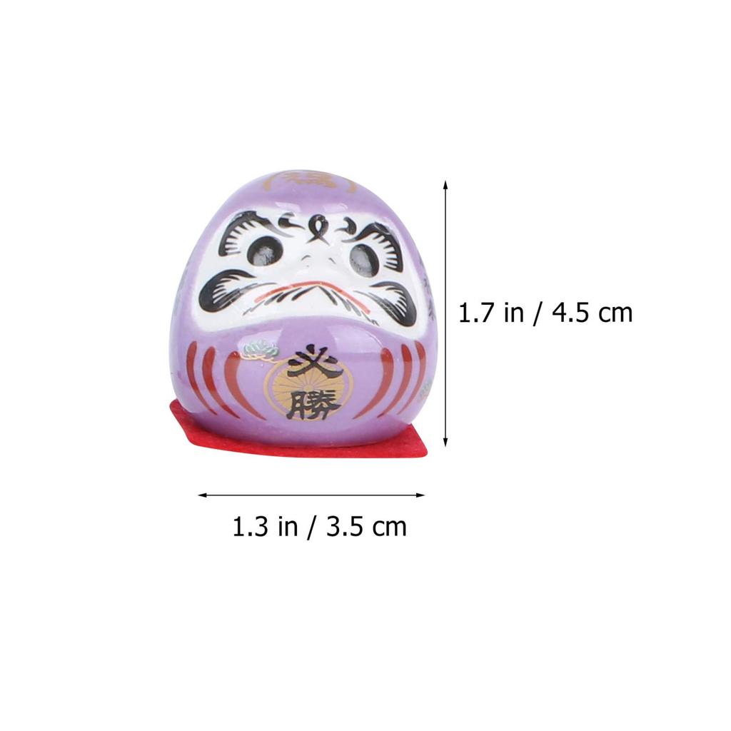 FRCOLOR Daruma Doll Miniature Daruma Traditional Ceramic Good Luck Zen Prosperous Colorful Car Auspicious Interior Souvenir for New Set Figurines,