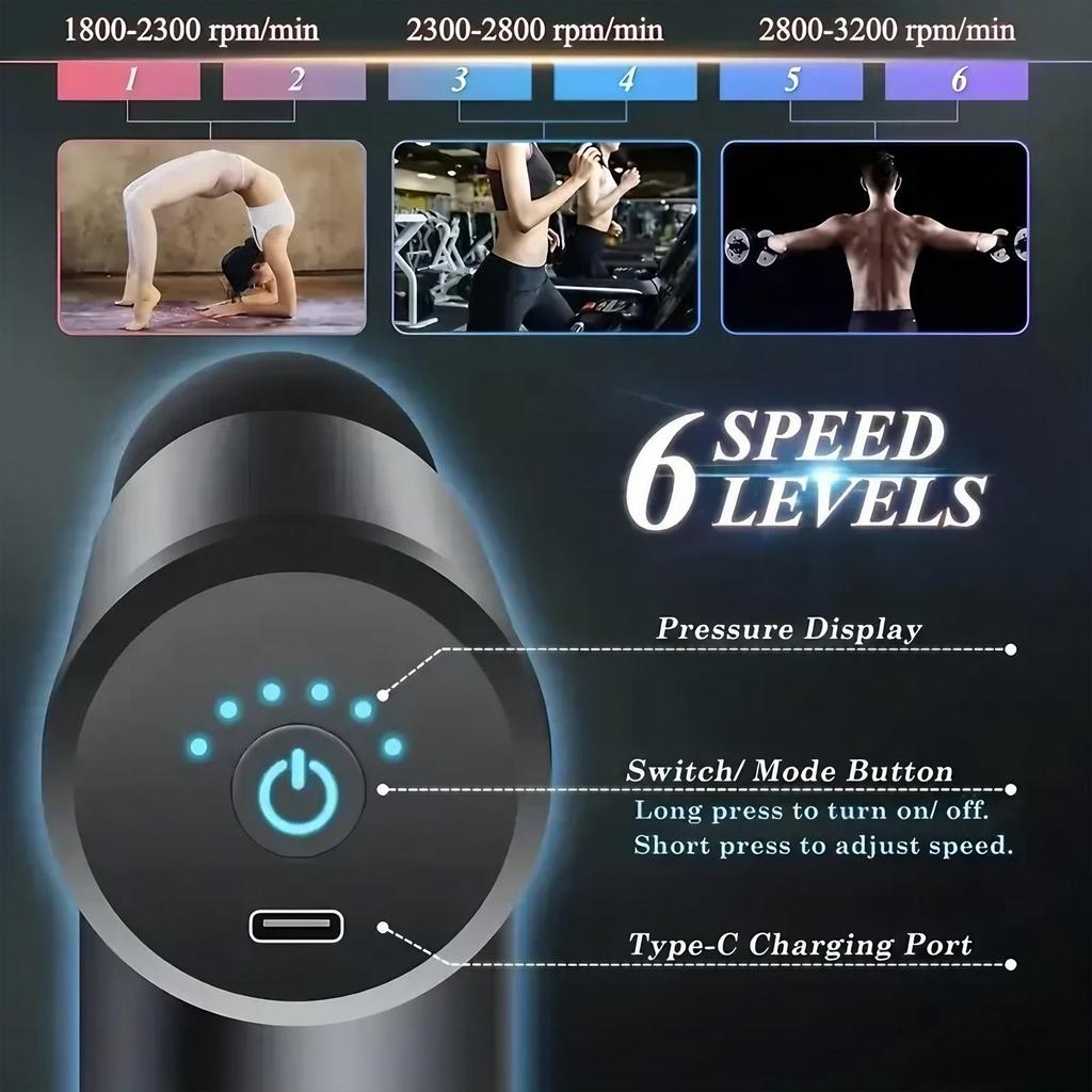 Fascial Gun Muscle Massage Gun Deep Tissue Handheld Percussion Massager For Body Back Neck Leg Pain Relief Muscle Recovery