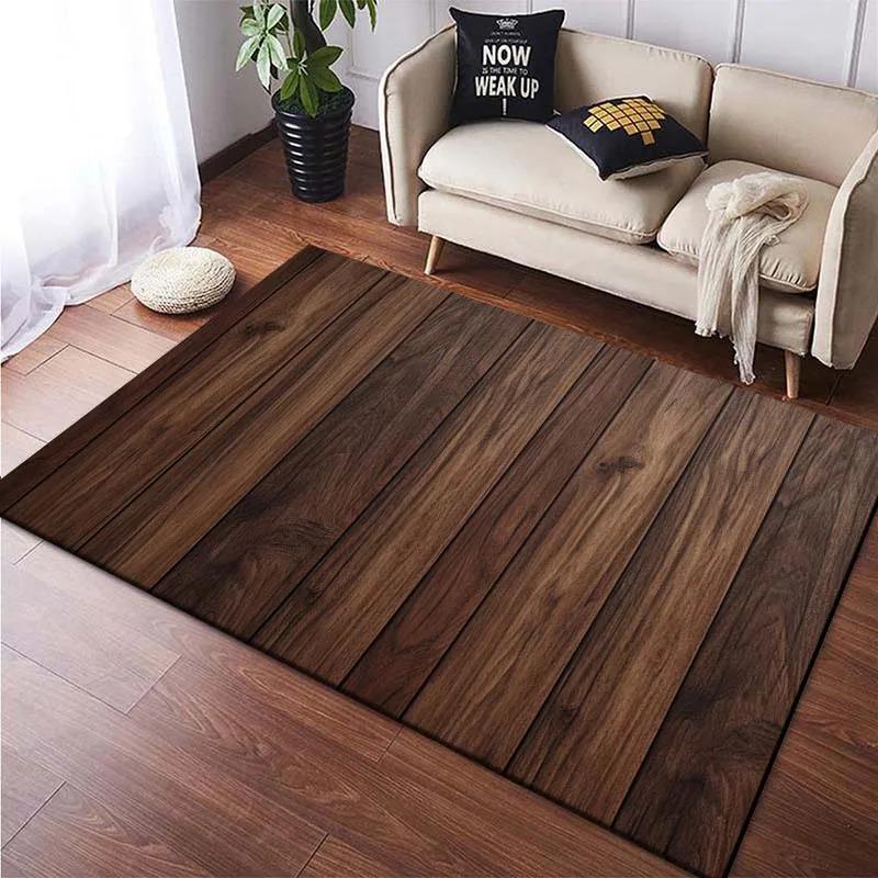 Wooden Floor Pattern Mats Door Front Decoration Home Living Room Mats