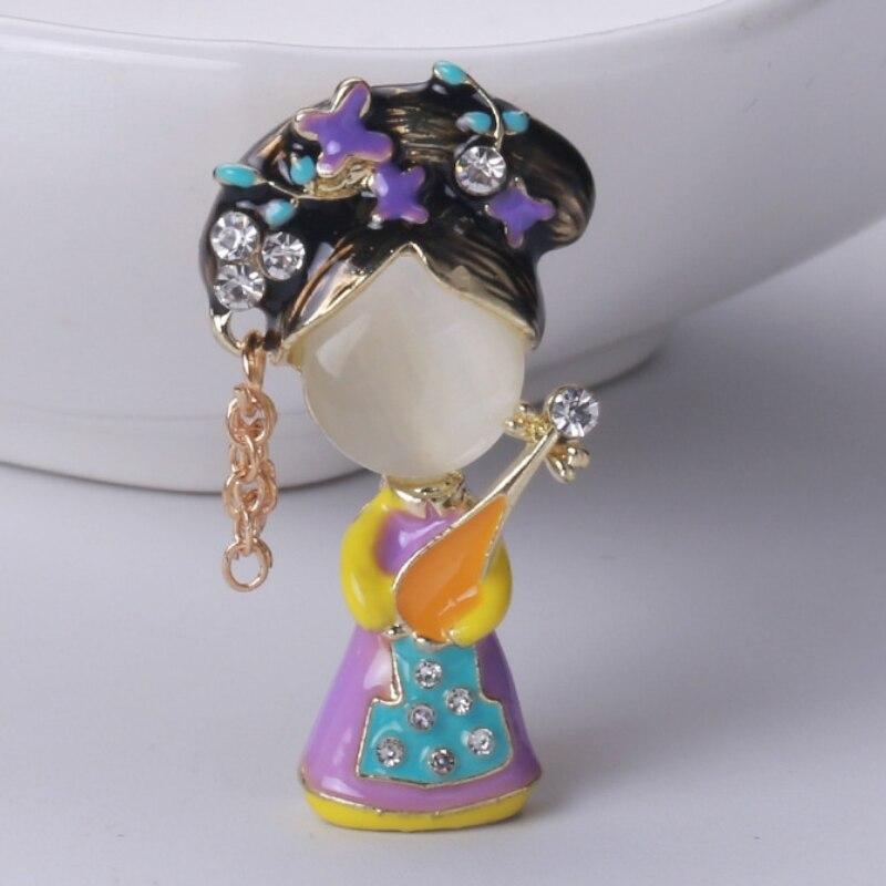 

Эмалированные булавки Blucome, китайская красивая женская брошь-лютня, персонализированная брошь для женщин и мужчин, рождественский подарок фиолетовый