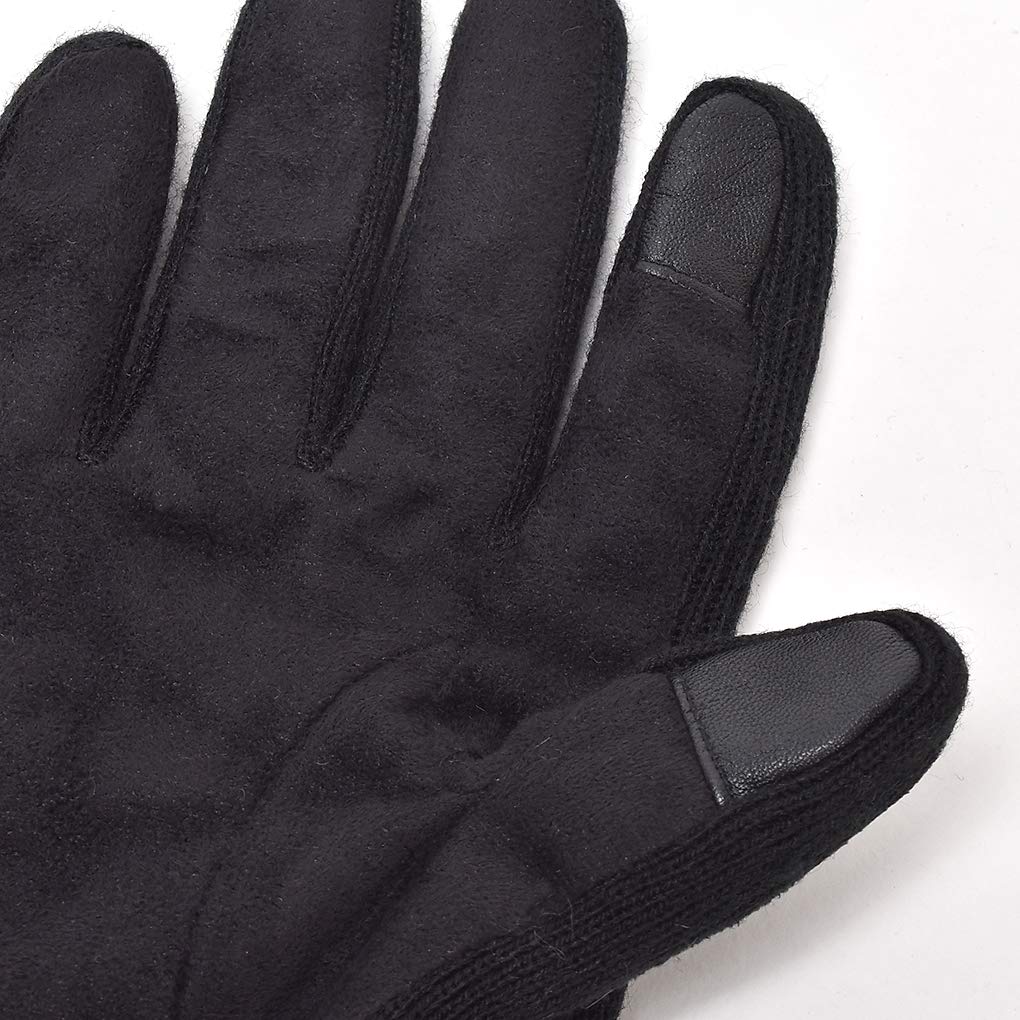 Et Harris Tweed Gloves Knit Gusset Smartphone Compatible LSGB028 BLCK [nature Evoluer] Women's