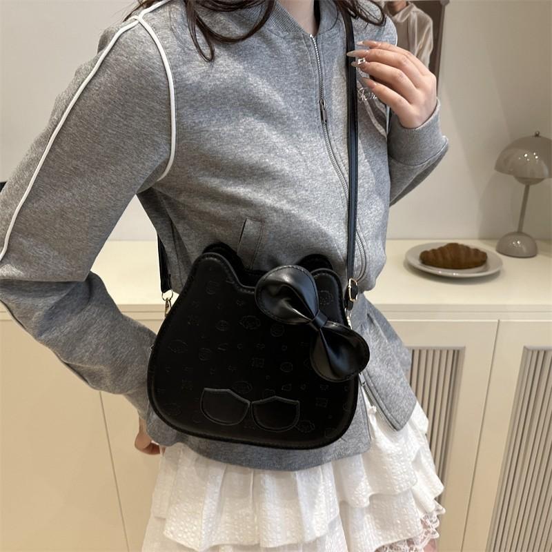 Cute Shaped Cat Butterfly Bow Decoration Women Casual Shoulder Bag For Use Daily