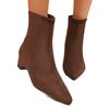 Retro Low-heeled Short Boots, New Pointed-toe, Large Size, Thick Heel Women's Shoes