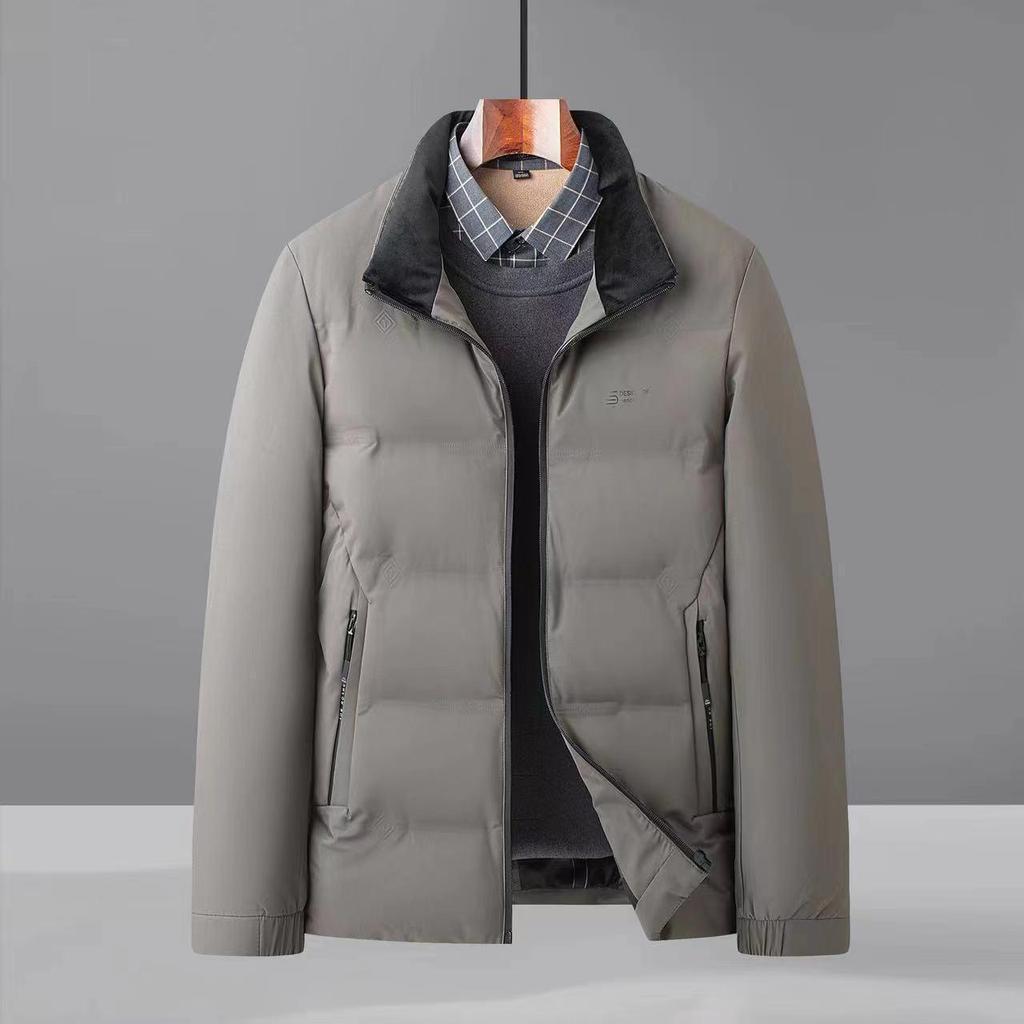 2024 Herren Dicke Baumwolljacke mit Stehkragen - Langarm Wintermantel für Mittelalte und Ältere