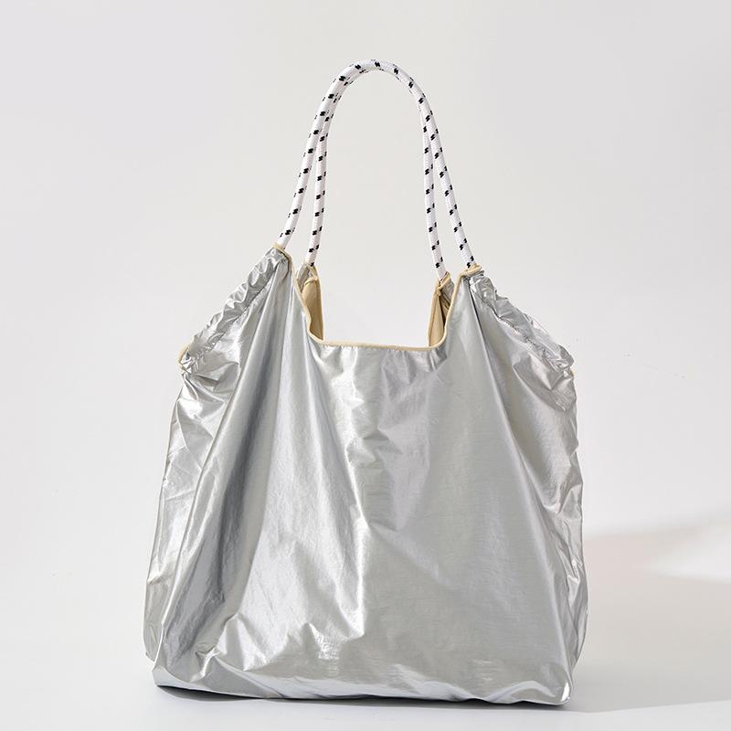 Simple and Large Capacity Glossy Fashionable Bag, New Fashionable European and American Tote Women s Shoulder and Armpit Bag