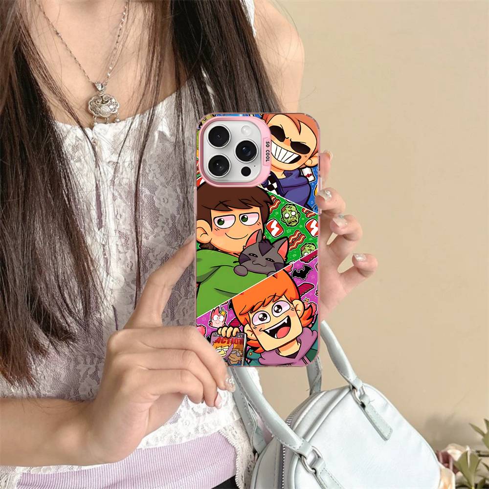 

Cartoon Cute E-Eddsworlds Phone Case For IPhone 17 16 15 14 11 12 13 Pro Max Plus Pro Colored Silver Cover iPhone 16