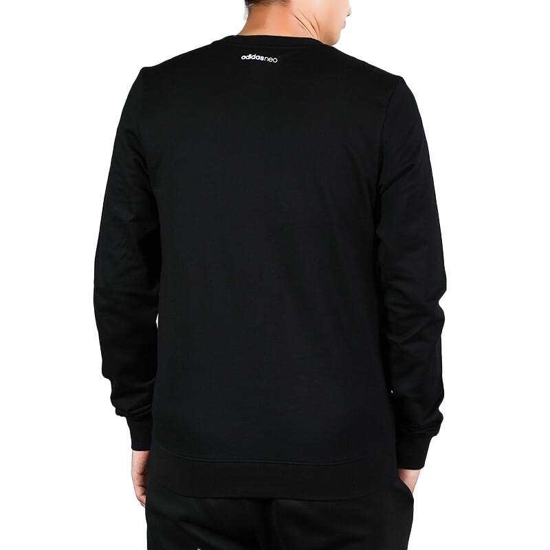 Adidas Neo Large Logo Print Pullover Sweatshirt Men Tops Black EI6273