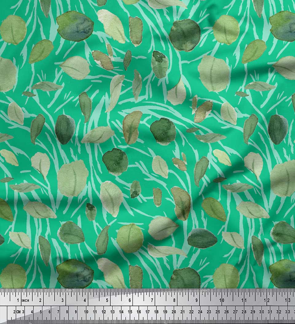 

Тканина Soimoi Red Poly Crepe Листя капусти з принтом 1 метр 42 дюйма 42 Inch Wide - Poly Crepe зелений