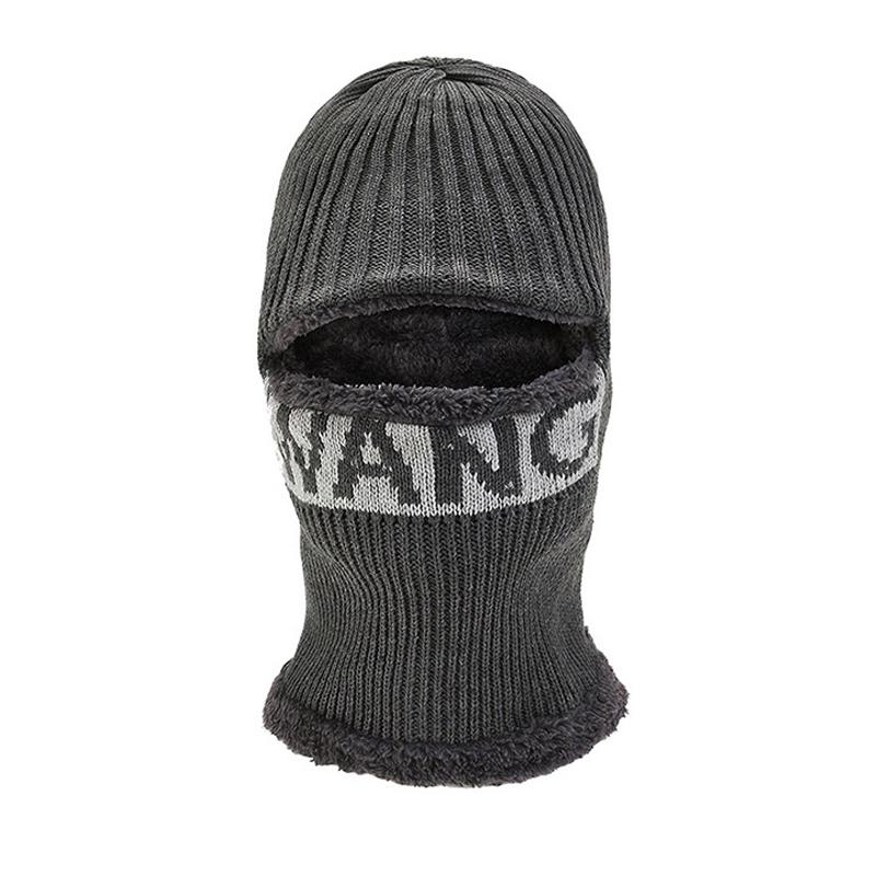 Buchstabe Herren Hals All-in-One Mütze Winter Dick Warm Wolle Gesichtsschutz Kältefest Baumwolle Strickmütze