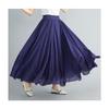 Long A-line Skirt In Cotton and Linen with Elastic Waist In Pure Color for Summer and Autumn