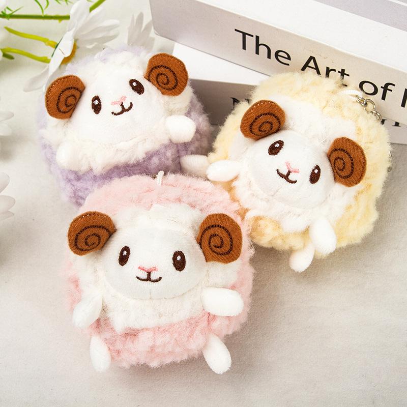 Fluffy Plush Sheep Keychain Cute Mini Soft Touch Bag Charm for Backpack Pendant Nice Birthday Souvenir Gift for Teen Girls
