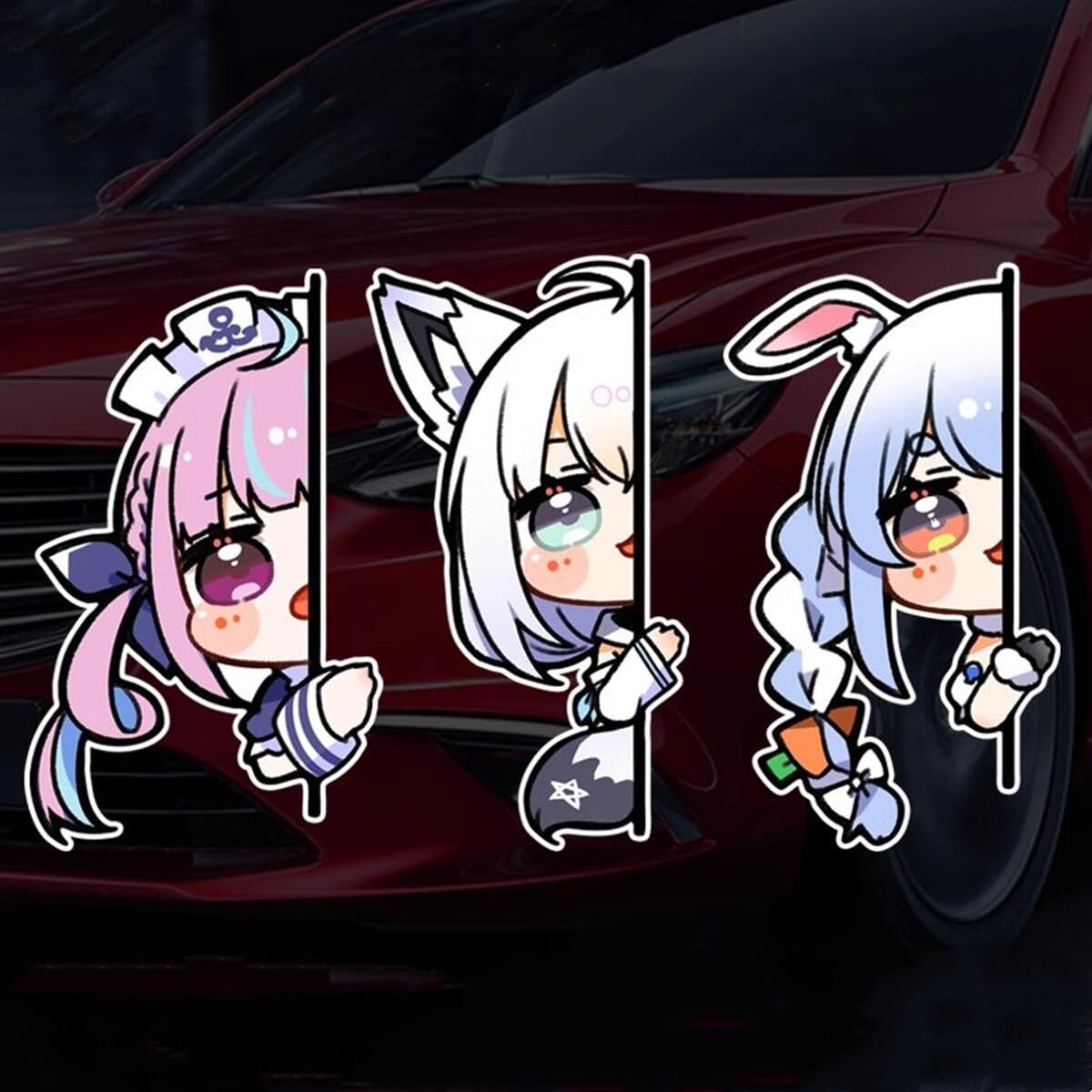 Virtual Car Sticker Seal YouTuber vtuber Shirakami Fubuki Minato Aqua 32cm белый