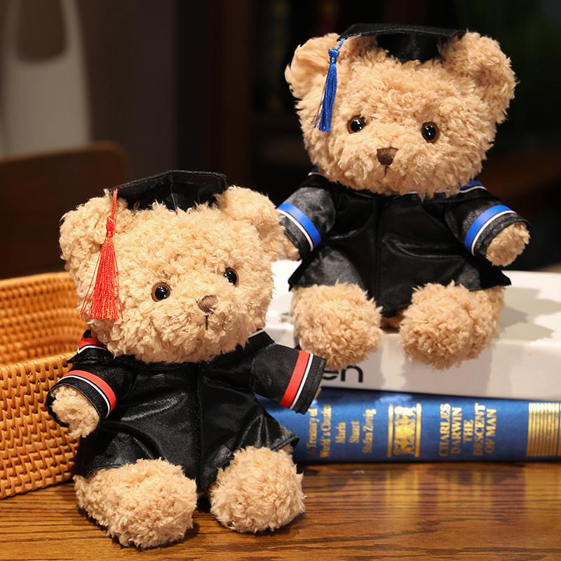 Cartoon Doctor's Clothing Teddy Bear Doll Plush Toy Small Sitting Bear Doll Boys Girls Soft Students Graduation Gift Home Decor