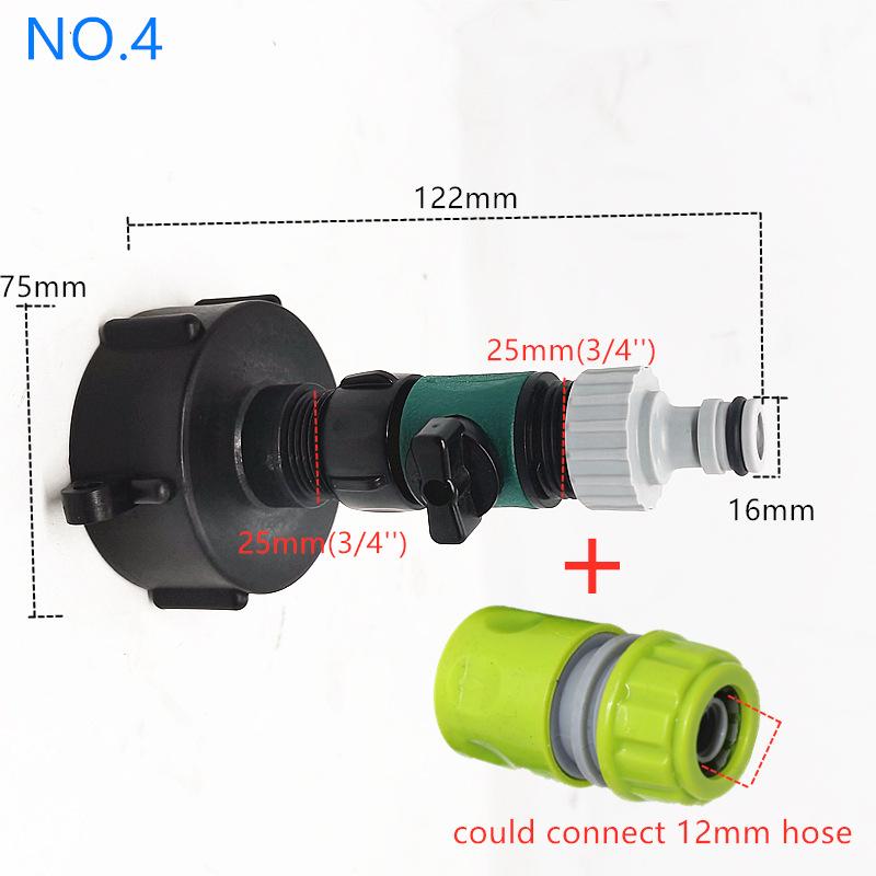 S60*6 thread, 3/4 inch, suitable for 1000L IBC containers, plastic connection valve fittings, garden hose adapters, corrosion-resistant