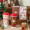 New Year's Santa Claus Ceramic Mug with Lid, Coffee Cup, Gift Giving, Holiday Living Room Breakfast Milk Cup