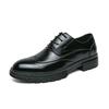 Men's shoes business dress platform heightening leather shoes lace-up 38-46 British groom wedding shoes