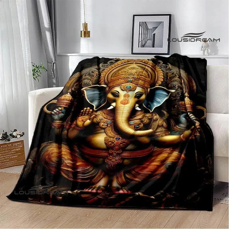 Retro Ganesha Printed Blankets Warm Flannel Blankets Soft and Comfortable Blanket Bed Linings Blankets for Beds Birthday Gift