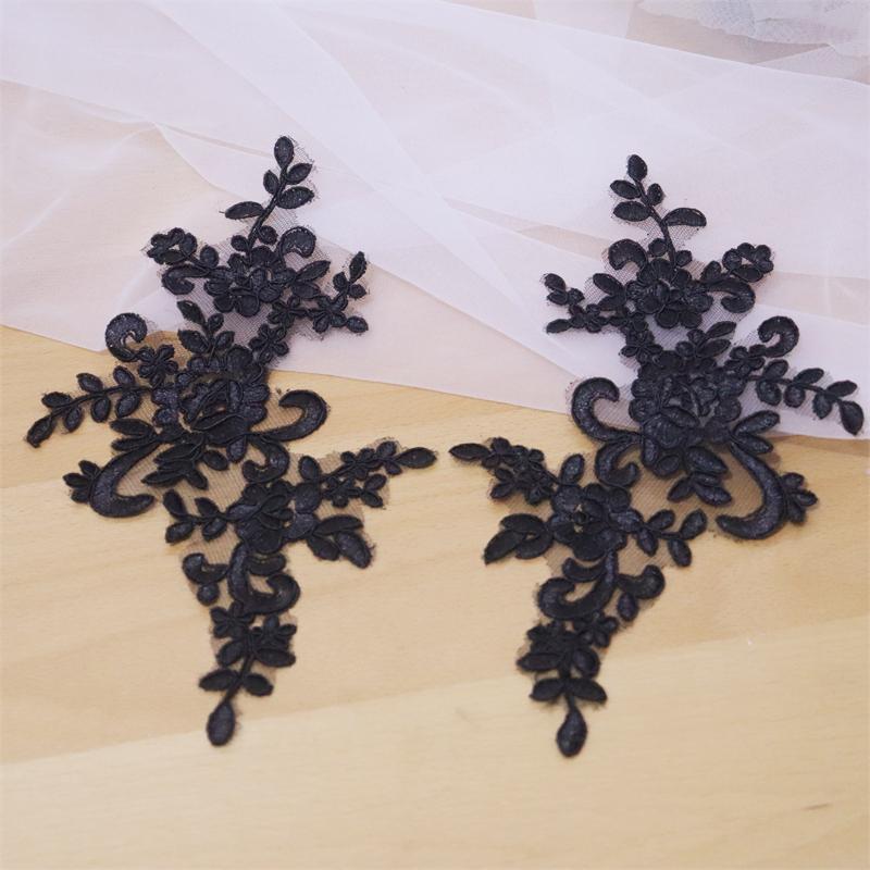 10 -20 Pcs Wedding Dress Lace Trim Patch Applique Lace Fabric DIY Bride Hair Accessory White Red Black Sew Decoration RS356