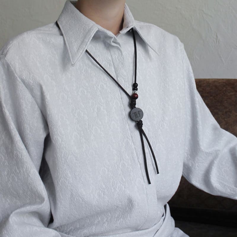 Rubati Wooden Token Necklace (BROWN)