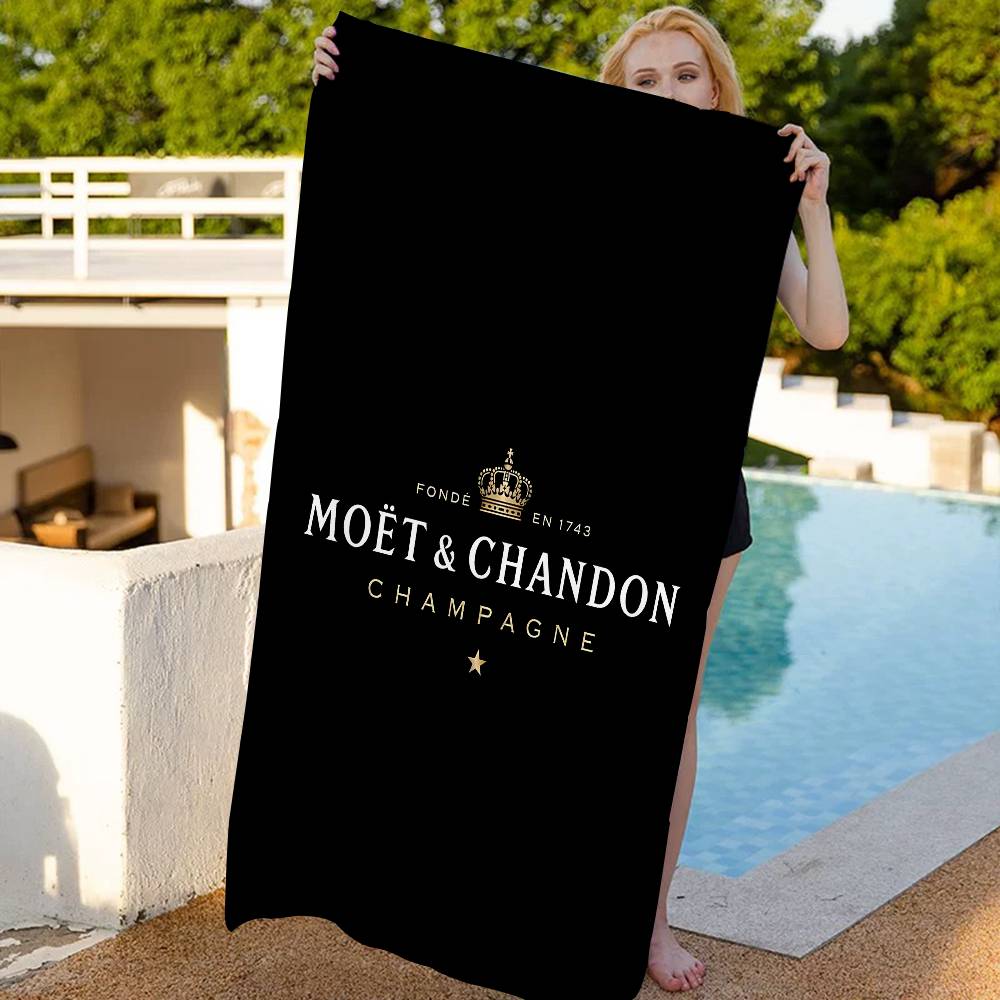 Champagner Logo M-Moet C-Chandon Mikrofaser Bedrucktes Strandtuch Bergsteigen Yoga Strand Schwimmen Laufen Saugfähig Weich