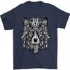 T-shirt da uomo Mandala Lupo Tribale 100% Cotone
