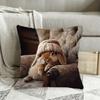 Süßer Hase mit Strickmütze Aufdruck Kissenbezug - Luxuriöse Wohnkultur, Perfekt für Wohnzimmer und Schlafzimmer, Ideales Geschenk für Tierliebhaber