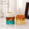 Popular Irregular Resin Bracelet Niche Design European and American Exaggerated Medieval Jewelry High-end Jewelry