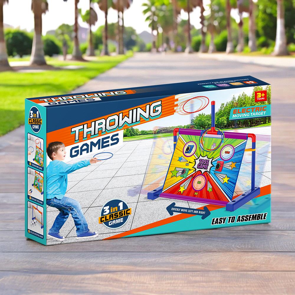 4-in-1 Kids Glowing Basketball Soccer Stand Portable Sports Toy Set Indoor Outdoor