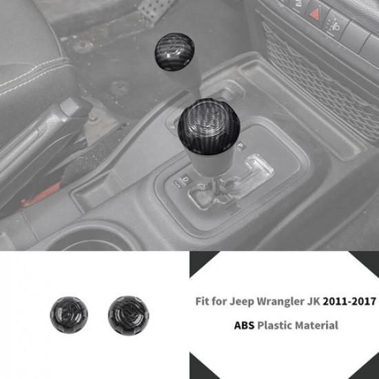 

Interior Gear Shift Head Knob Cap Cover Trim For Jeep Wrangler JK 2011-18 Carbon