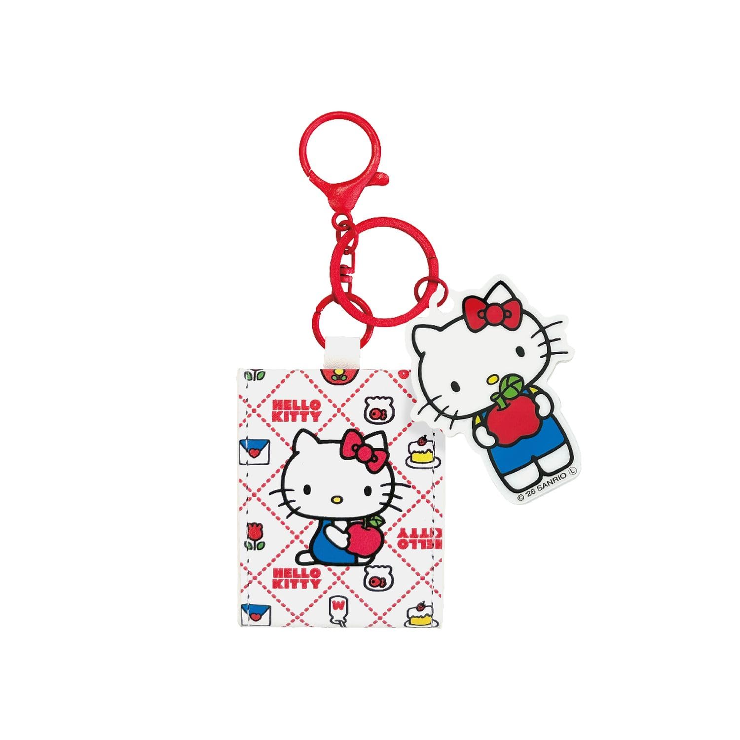 Sunart Серия Hello Kitty Retro Мини-зеркало с брелоком в клетку, SAN-0151-WH