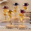 Glass Cover Preserved Rose Flower LED Light Artificial flowers Rose LED Light  Valentine's Day