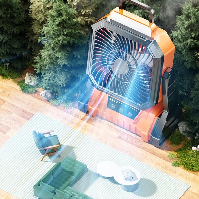 OEING Outdoor Camping USB Rechargeable Fan with Light