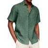 Men's Vintage Button Down Bowling Shirts Short Sleeve Summer Beach Shirt