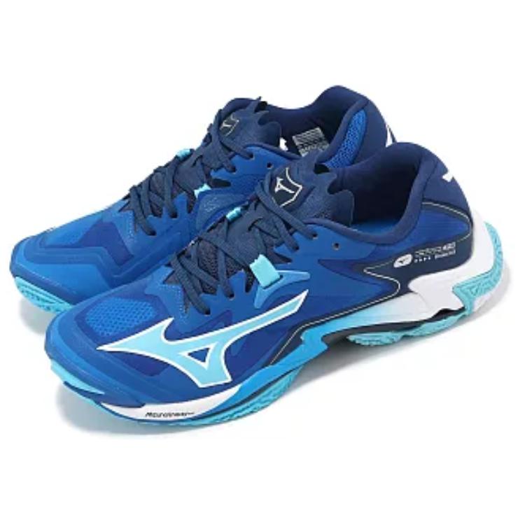 Mizuno Wave Lightning Z8 Wide Mugen Blue Herren Sneaker Weiß Estate-Blau V1GA240101