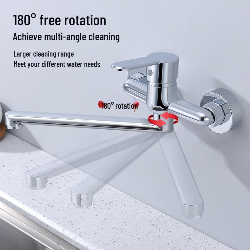 Larsd 180° Rotatable Wall-Mounted Kitchen Faucet