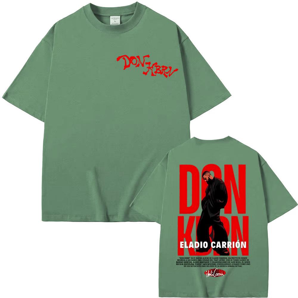 Rapper Eladio Carrion Don Kbrn Album 2025 Tour Print T Shirts Men's Clothing Hip Hop Oversized T-shirt High Quality Cozy T Shirt