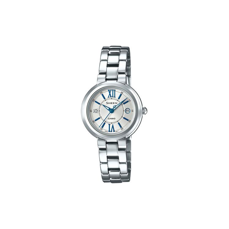 Casio Sheen Elegant Series 50M Water Resistant Quartz Movement Stainless Steel Strap Watch Women watches Silver SHE-4528D-7AUPR Single Watch