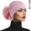 1PC New Women's Big Flower Headscarf Hat, Elastic Cloth Pullover Hat Hot-selling Solid Color Flower Headscarf