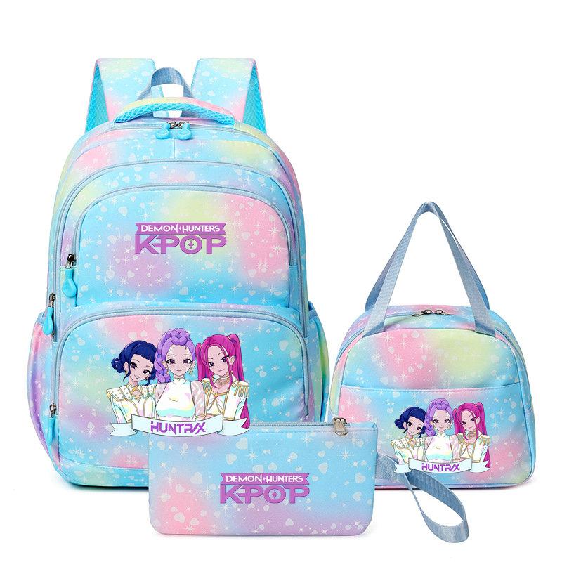 3Pcs/Sets Mochila Backpack Colorful Schoolbag Pencil Case Lunch Bag for Students School Bags Pen Bags