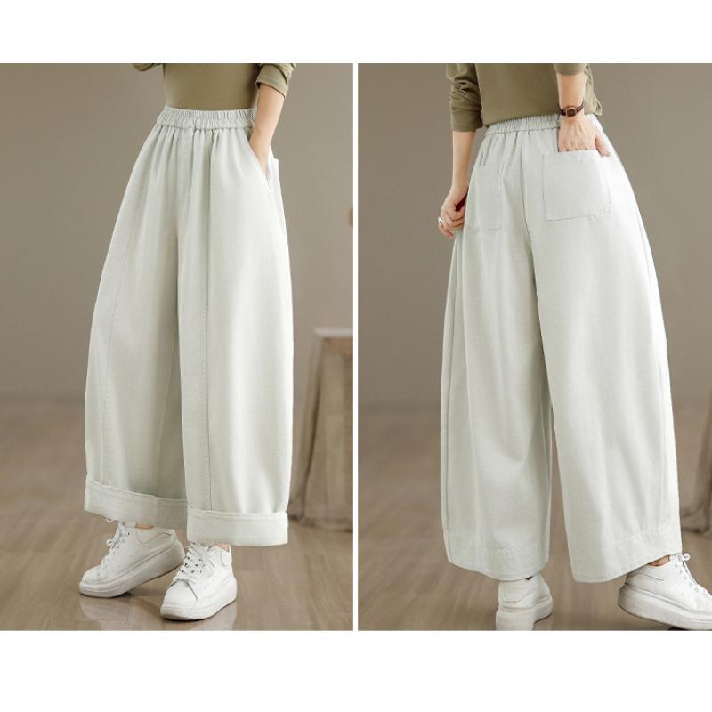 DIMANAF 2025 Plus Size Autumn Jeans New Long Pants Women Loose Denim Trousers Big Size Casual